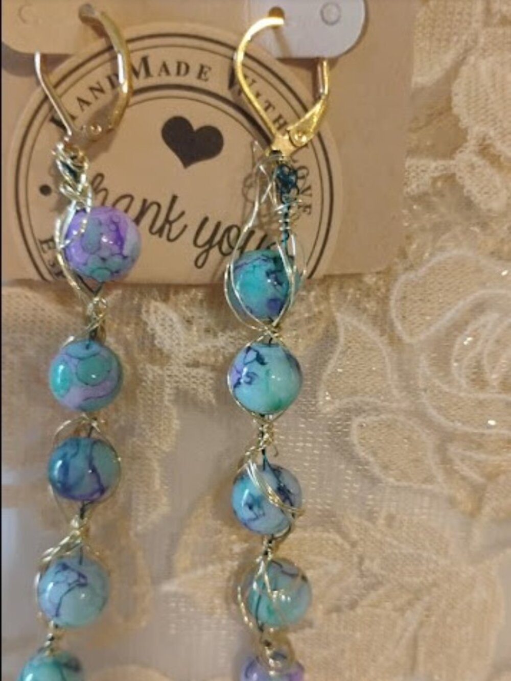drop earrings: sea sediment glass